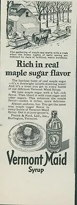 1944 Vermont Maid Syrup Horses Wagon Snow Maple Sugar Vintage Print Ad L23 • $11.99