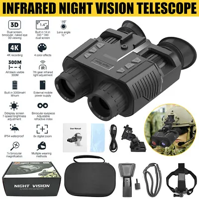 Night Vision Binoculars Digital Infrared Hunting 3D HD Digital Video IR Camera • £165.99