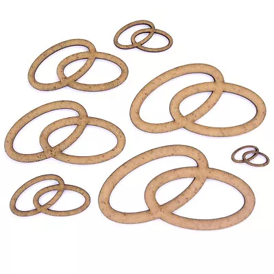 Wedding Rings Craft Shapes 2mm MDF Wood. Jewelry Marry Married • £1.78