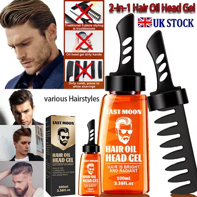 2 In 1 Hair Wax Gel With Comb Long Lasting Men'S Hair Styling Gel Tool Hair UK • £7.39