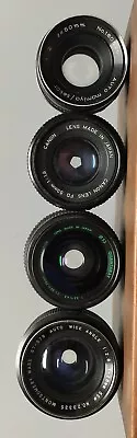 4 Vintage Camera Lenses 50mm 52mm 55mm *Parts & Repair READ* Canon Mamiya & More • $29.99