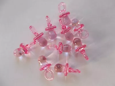 12 X Pink Dummies   Girl Baby Shower  Favours Table Decoration • £2.69