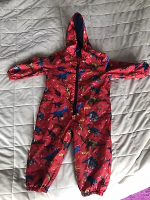 George Asda Puddle Rain Suit Dinosaurs Red Kids Age 1 1/2 - 2. 18-24 Months • £3