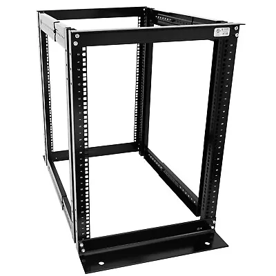 Raising 15U 4 Post Open Frame Server Rack Enclosure 19  Adjustable Depth 24 -34  • $136.49