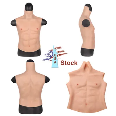 Silicone Fake Chest Man Muscle Suit Hunk Costume Fancy Dress Halloween Party • $71.10