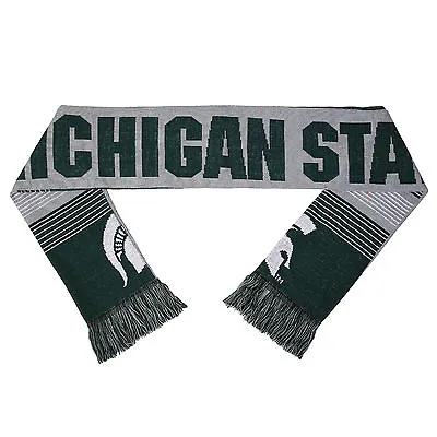 Michigan State Spartans Reversible Scarf Knit Winter Neck NEW - Split Logo • $15.25