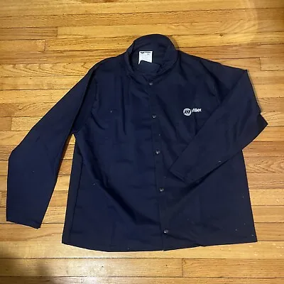 Vintage Miller Welders Jacket Mens Extra Large Flame Resistant Dark Blue Snap • $36