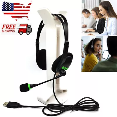 US 3.5mm USB Wired Headphone Headset With Mic Noise Cancelling For Computer PC • $10.29