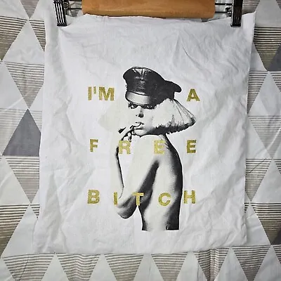 Rare Lady Gaga I'm A Free Bitch Natural Tote Bag 2009 Y2K  • £15