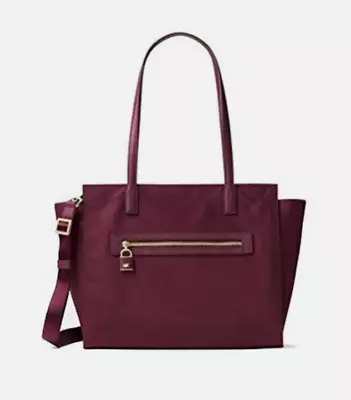 Michael Kors Janie Nylon Shoulder Bag Plum Burgundy Tote Satchel • $45