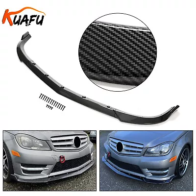 $59.99 • Buy KUAFU Front Bumper Lip Splitter Spoiler For 12-14 BNEZ C W204 Sport Carbon Style