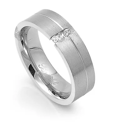 Men's Woman's White CZ Tension Ring Stainless Steel Band New USA 6mm Sizes 8-13 • $9.19