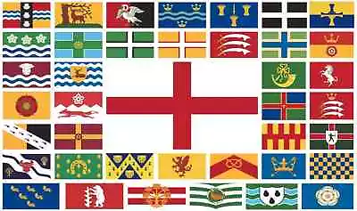 English County Flag - 5x3' & 3x2' - British Isles Counties Yorkshire Cornwall • £6.99