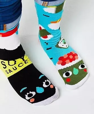 Pals Sushi & Soy Sauce Rare Mismatched Socks Adults Novelty FAST FREE SHIP NIB • $22.85