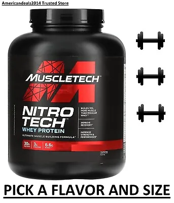 MuscleTech Nitro Tech Whey Protein Milk Chocolate Strawberry Vanilla Cream Etc • $43.91