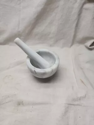 Marble Mortar & Pestal Apothecary Bowl Pill Crusher Bowl • $10.88