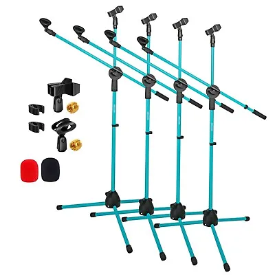 4x Microphone Stand Boom Telescoping Stand Tripod Holder Mic Clip Arm 5Core • $49.99