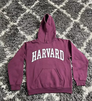 Vintage Harvard University Hoodie Adult Small Maroon Gildan Pullover Sweatshirt • $24.99