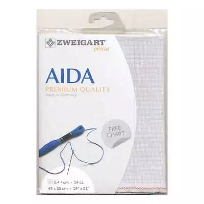 AIDA Zweigart Precute 14 Ct. Stern Aida 3706 Color 7011 Light Grey Fabric For C • £8.75