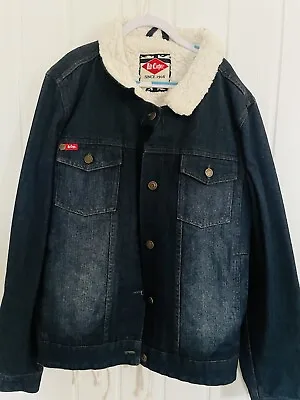 Lee Cooper Women’s Blue Denim Jacket Faux Fur Lined Size 12 • £15