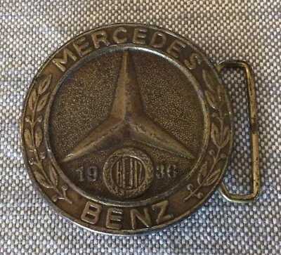 1970s Mercedes Benz Star Logo 1936 Brass Belt Buckle 2 3/4” Diameter • $19