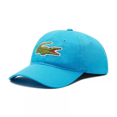 Lacoste Baseball Cap Big Croc Logo Bright Blue Hat Mens • £26.99