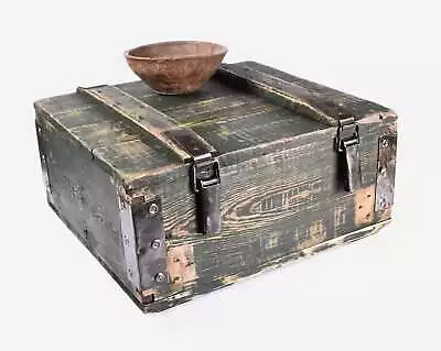 Vintage Army Box Weapon Chest Vintage Storage Chest Army Chest • $53.25