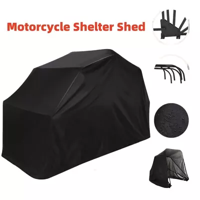 Motorcycle Storage Heavy Duty Motorcycle Shelter Shed Cover Tent Safe Garage • $200.19