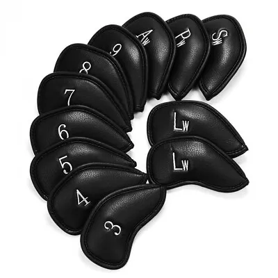 12Pcs Leather Head Cover Golf Iron Headcover For Ping Callaway Taylormade Mizuno • $12.79