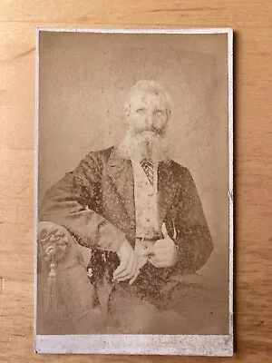 CDV: Old Man With Magnificent Whiskers Photographer J Smith Warminster • £3