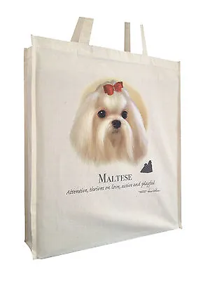 Maltese Reusable Cotton Shopping Tote Bag With Gusset And Long Handles  • $16.17