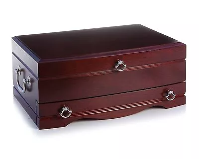 American Jewelry Chest Contessa Model Cherry Hardwood Suede Interior USA • $384.95