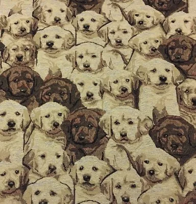 £15.98 • Buy FAMOUS LABRADOR PUPPY Tapestry Upholstery Fabric -100% Cotton