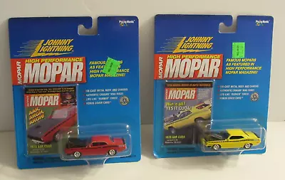 2 Johnny Lightning High Performance Mopar 1970 Dodge Aar Cuda Yellow Red 1:64 • $12.97