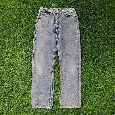 Vintage 501 LEVIS Faded-Knee Whiskered Jeans 30x29 (32x34) Classic Straight USA • $126.23