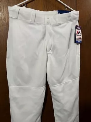 Authentic Majestic Cool Base Premium Baseball Uniform Pants -white Youth XL • $45