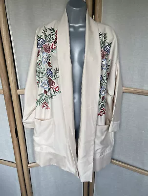 £16 • Buy Topshop Floral Embroidered Kimono Style Blazer  Jacket Uk 10 12
