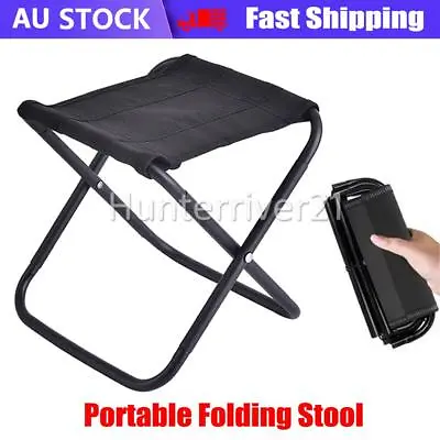 Portable Outdoor Folding Stool Camping Fishing Picnic Chair Seat Hiking Metal • $17.50
