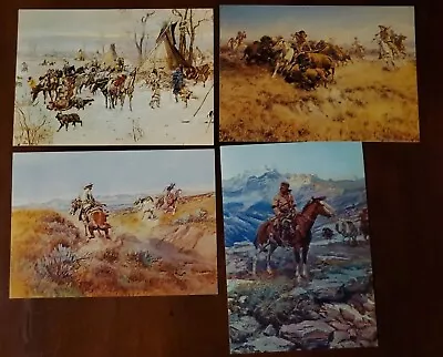 Indians & Cowboys Art Montana Historic Charles Marion Russell Postcard Lot Of 4 • $9.95