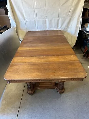 1800’s Vintage Oak Hand Carved Griffin Banquet Table (for Sale) • $1000