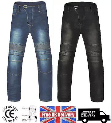 Motorcycle Jeans Motorbike Trousers Pant Made With Kevlar Biker Free CE Armours • £53.99