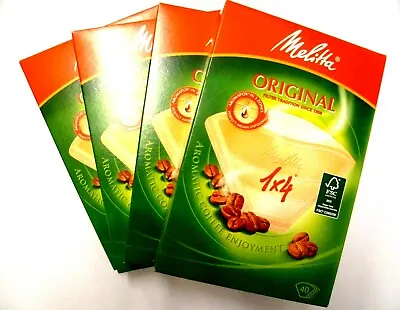1 X 4 MELITTA FOUR CUP COFFEE FILTER PAPERS 1 X 4 1x4 (160 Filters)     80086x4 • £8.45