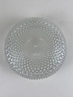 Ceiling Light Shade Clear Diamond Point Glass Globe Vintage Pressed Large • $26