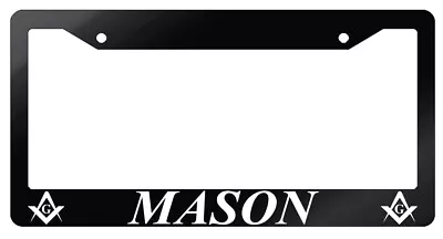 Mason W/LOGOS Glossy Black Plastic License Plate Frame • $10.99