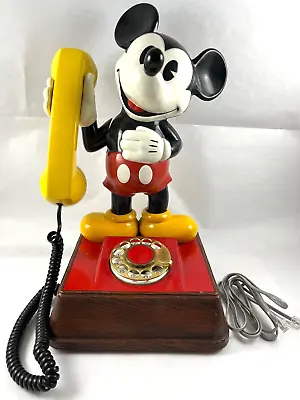 Vintage Mickey Mouse Rotary Phone Telephone 1976 Disney Great Condition • $99.99