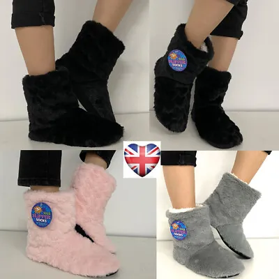 £6.99 • Buy Ladies Slippers Womens Fur Thermal Ankle Boots Warm Shoes Size Uk 3 4 5 6 7 8