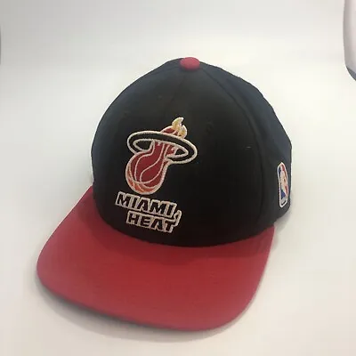 MITCHELL & NESS NBA Miami Heat Black USA Adjustable Snapback Cap Mens One Size • £9.50