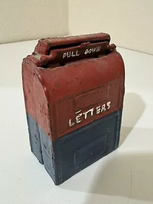 Vintage US Air Mail Mailbox Mail Box Cast Iron Coin Bank Toy 5.25  Tall - Nice! • $25