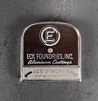 Vintage Pocket Tape Measure Small Advertising Eck Foundries Retracting 6'L USA • $4.99