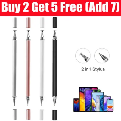 2in1 Touch Screen Stylus Pens For IPhone IPad Tablet Samsung Android Phone UK • £2.90